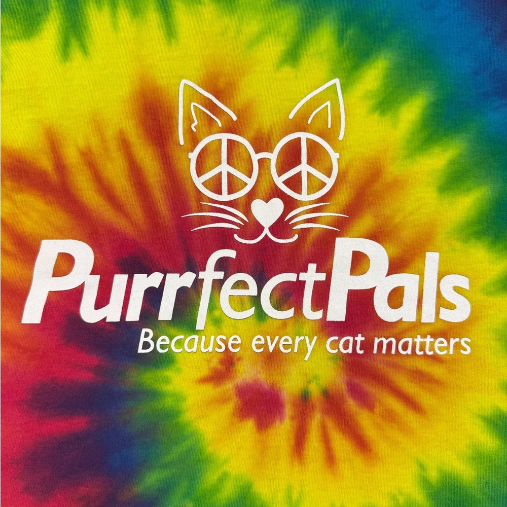 Tie Dye Cat Lover T Shirt Purrfect Pals Because Every Cat Matters M - Picture 3 of 7